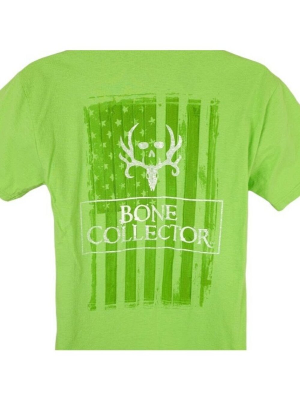 Deer Hunting T Shirt Mens Size Medium Green Bone Collector American Flag